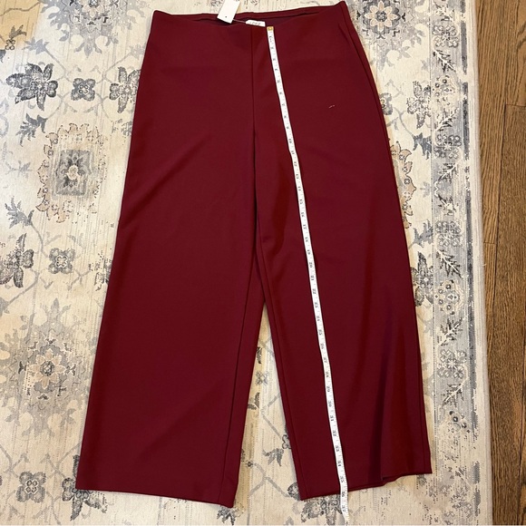 NWT Maroon Wide Leg Pull On Dress Pant Size Medium Loft - Picture 8 of 10